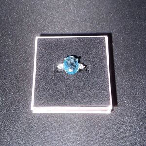 Elegant Blue Gemstone Silver Ring
